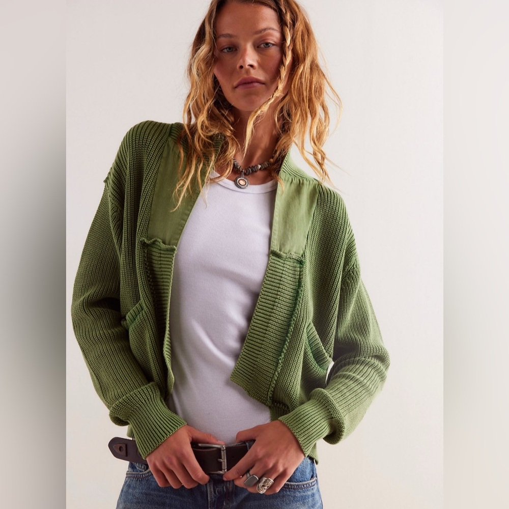 Free People We The Free Worn Thru Surplus Cardi NWT